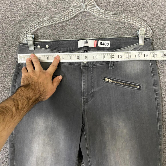 Cabi Women’s Size 12 Gray Skinny Zip Pocket Stretch Denim Jeans - Picture 9 of 11